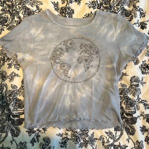 American Eagle tie-dye waffle graphic crop top